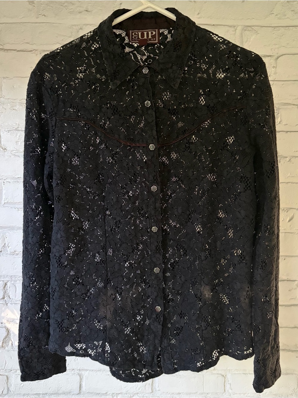 COWGIRL UP Black Lace Western Vibe 100% Cotton Cool Snaps